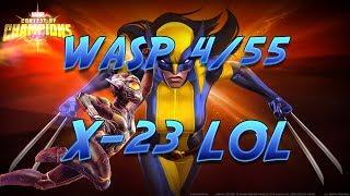 Wasp 4\55 vs Wolverine X-23 Labyrinth of Legends by Legacy Marvel Contest of champions mcoc mbch