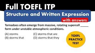 Full TOEFL ITP Structure & Written Expressions with Answers | TOEFL ITP Exam Prep | TOEFL Prep