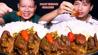 DALLEY KHURSANI CHALLENGE  MUTTON PAKKU  SPICY MUTTON CURRY  WITH RICE | EATING CHALLENGE VIDEOS