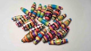 How to make paper bead with color paper