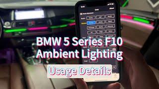 Customize Your BMW 5 Series F10 Ambient Lights | Transform Your BMW’s Interior with Just a Few Taps