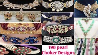 Pearl choker designs/choker necklace designs/beads pearls kundan choker designs/190 choker designs