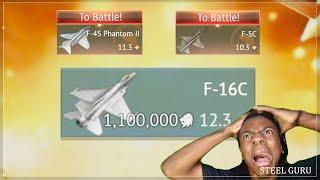 The madness GRIND for F-16C [using F-5C, F-4S Phantom II] UNIQUE moments at TOP TIERS!!!