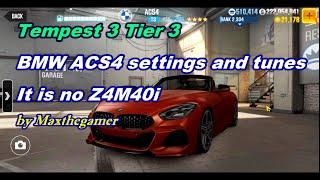 CSR 2 | CSR Racing 2, BMW ACS4 Tempest 3 Tier 3 settings and tunes, It is no Z4M40i!