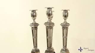 Antique Set Silver Plated Candlesticks by James Dixon & Sons