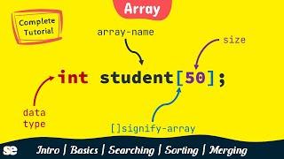 Array in C programming [complete tutorial in hindi ] Search | Sorting | Merging #array #cprogramming