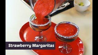 How to Make Strawberry Margaritas ~ Frozen Margarita ~ Amy Learns to Cook