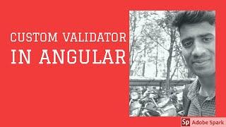 Custom Validator in angular