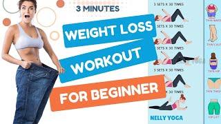 3 Minutes WEIGHT LOSS WORKOUT For BEGINNER - Challenge 1 - Nelly Yoga Shorts