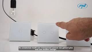 Touch schakelaar PNI SH101 SH202 SH303glas, wit met LED display NL