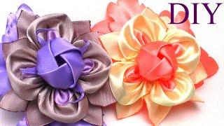 DIY Ribbon Flowers - Kanzashi Tutorial  DIY kanzashi flower