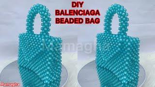HOW TO MAKE THE TRENDING BALENCIAGA HOURGLASS BEADED BAG / DIY DESIGN BEADED BAG.