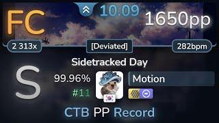 [CTB] 10.1⭐ Motion | VINXIS - Sidetracked Day [Deviated] +HDDT 99.96% FC #11 | 1650pp - osu!