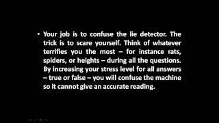 How to beat a lie detector test