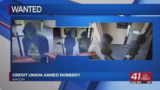 Two suspects wanted for armed robbery of Central Georgia Regional Credit Union on Ingleside Avenue