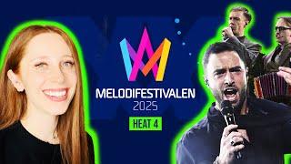 MANS IS BACK! LET'S REACT TO MELODIFESTIVALEN 2025 HEAT 4 FINALISTS (SWEDEN EUROVISION 2025)