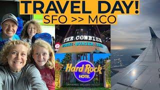 TRAVEL DAY: SFO to MCO | Universal Orlando City Walk | Hard Rock Hotel Room Tour | Dinner At Cowfish