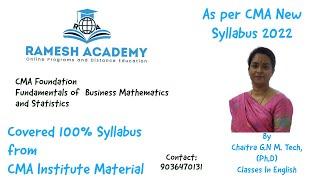 CMA Foundation | Mathematics | Ratios, Proportions & Variations classes in English By Chaitra G.N