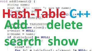 Hash Table C++ (with download link)