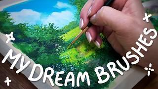 Painting a Landscape with my new brushes  Designing box art for my custom Craftamo Brush set️​