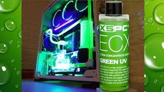 XSPC ECX Ultra Concentrate Coolant Green UV w/ XSPC EC6 ReColour UV Green Dye