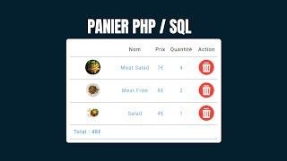 Créer un Panier en PHP / SQL pour votre boutique en ligne