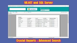 Visual Basic .NET and SQL Server : Crystal Reports : Simple and Advanced Search Demo