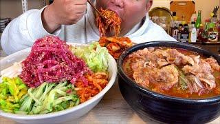 새벽4시까지 술마시고 육회비빔밥 곱빼기 + 차돌박이해장국 미친듯이 퍼먹었습니다.. MUKBANG