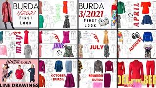 12 MONTHS of BURDA 2021 LINE DRAWINGS with Relaxing Classical Music