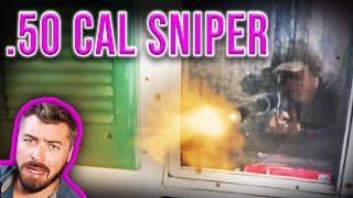 Sniper BLASTS Cop Car With .50 Cal!