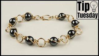 Artistic Wire Wrapped Hematite Bead Bracelet Tutorial