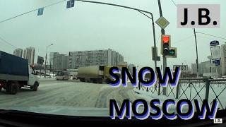 Snow driving in Moscow. Brateevo & Mar'ino districts, Jan2017