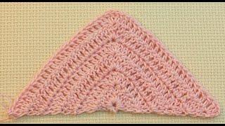 ▼Простая шаль крючком. Как связать треугольник мотив /crochet shawl. How to Crochet Shawl Урок 53