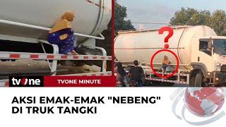 Viral! Emak-Emak Asyik Duduk di Truk Tangki yang Tengah Melaju | tvOne Minute