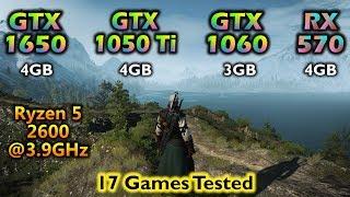 GTX 1650 vs GTX 1050 ti vs GTX 1060 vs RX 570 | Tested in 17 Games 1080p 1440p 4K | AMD Ryzen 5 2600