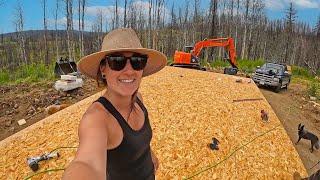 Building A Cabin Before Winter - Subfloor, Insulation and Framing the First Walls!