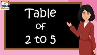 Table of 2 to 5 | Rhythmic Table of Two to Five | Learn Multiplication Table of 2 to 5 | kidstartv