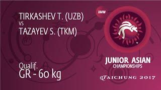 Qual. GR - 60 kg: S. TAZAYEV (TKM) df. T. TIRKASHEV (UZB) by TF, 8-0