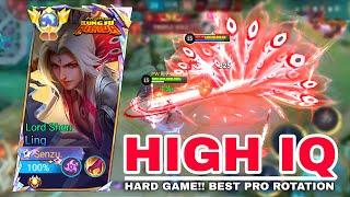 LING FASTHAND HIGH IQ ( HARD GAME ) BEST PRO ROTATION FOR CARRY THE TEAM - Ling Mobile Legends