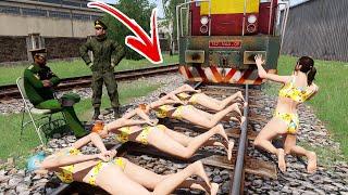 EPIC BATTLERussian Generals Almost Hit 22 Kidnapped Girls With the Train, US Sniper Stop It