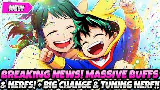 *BREAKING NEWS!* MASSIVE BUFFS & NERFS! + BIG CHANGE & MAJOR TUNING NERF! (My Hero Ultra Rumble