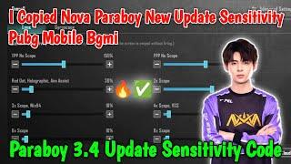 I Copied Nova Paraboy New Update Sensitivity Pubg Mobile Bgmi | Paraboy 3.4 Update Sensitivity Code