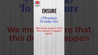 ENSURE vs INSURE  - What's the difference? #shorts