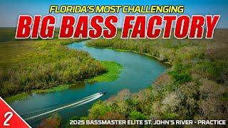 Florida’s Most CHALLENGING Big Bass Factory - 2025 Bassmaster St.John's River (Practice) UFB S5E2