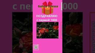Galina Odessa ПОЗДРАВЛЯЮ С ПЕРВОЙ 1000 ВОСХИЩАЮСЬ УВАЖАЮ М О Л ОДЕЦ