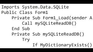 VS 2019 VB.Net connection string to SQLite v3 database English dictionary - WordyPuzzles™