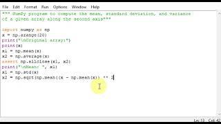 Python NumPy program to compute the mean, standard deviation, and variance