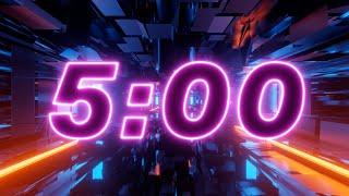 5 Minute FUTURE TUNNEL Countdown Timer with Music ⏳ (4K)