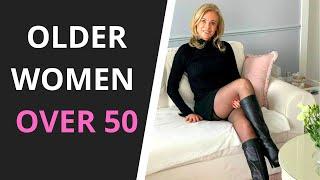 OLDER WOMEN OVER 50!  Mini Skirt | High Heels |