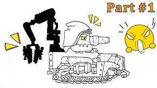 How to Draw a Twilight Mechanical Engineer Cartoon Tank. Cartoons about tanks - Part 1